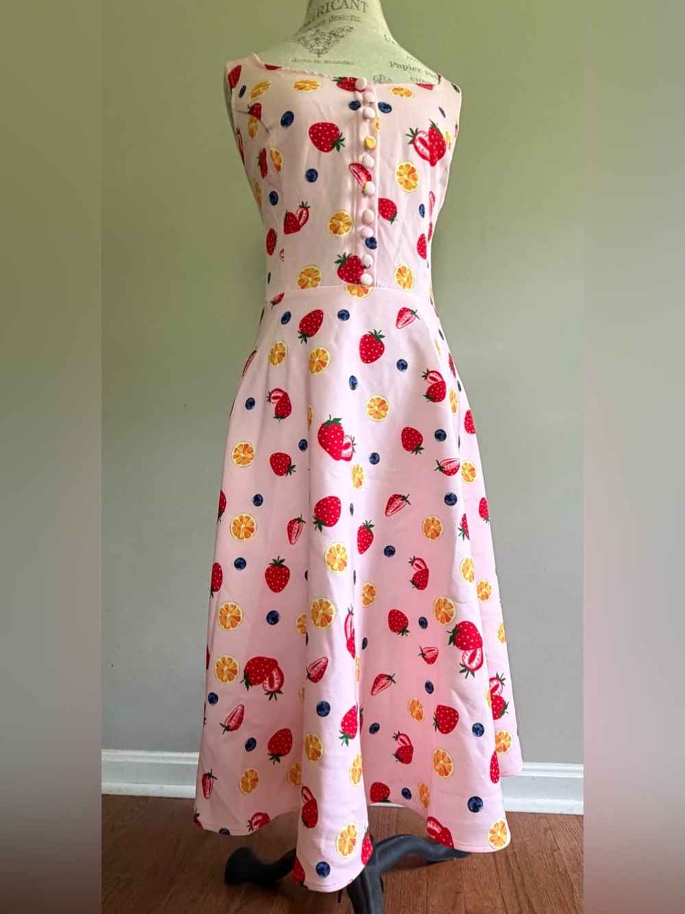 Belle Poque Dress Women's 2XL Fruit Pattern NWT Rockabilly Pin Up Retro Dress